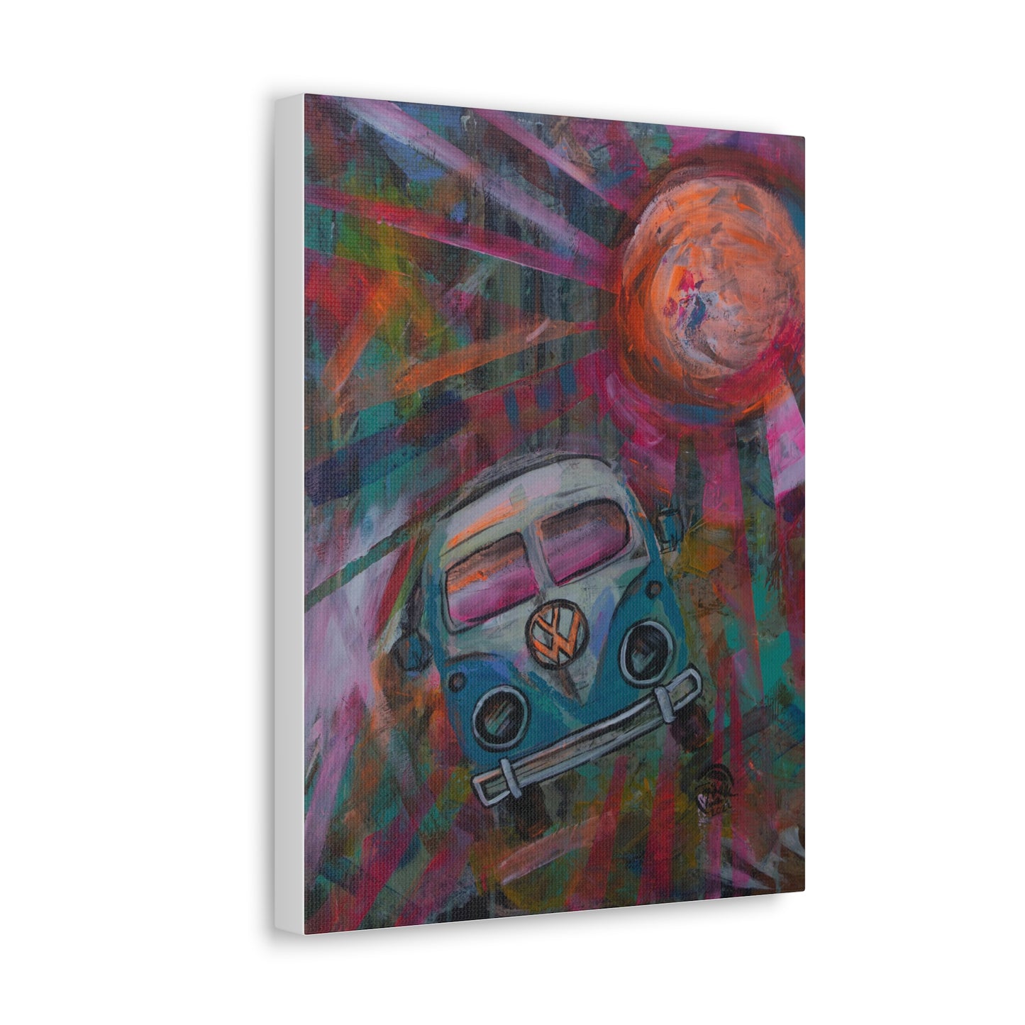 Neon Bus Canvas Print