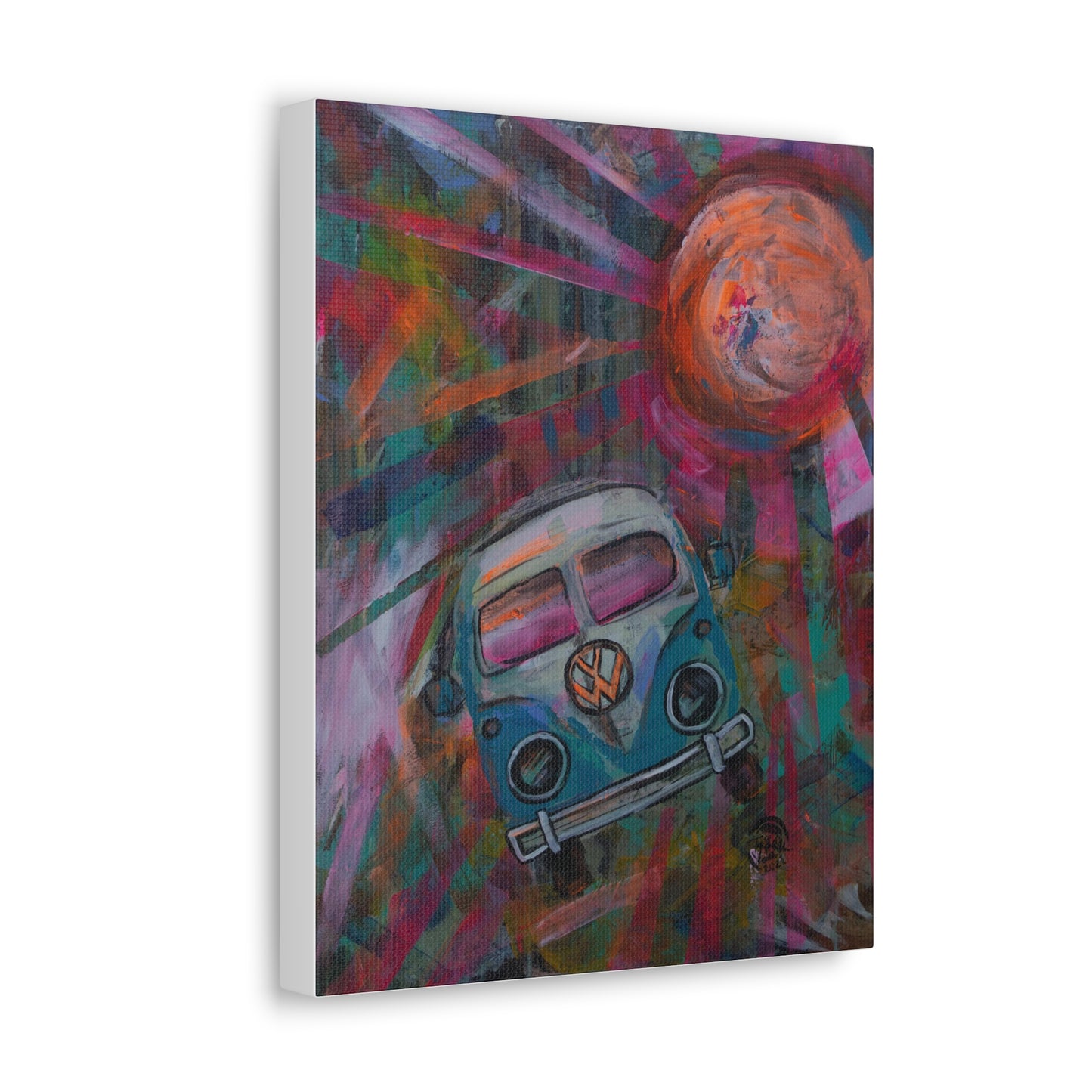 Neon Bus Canvas Print