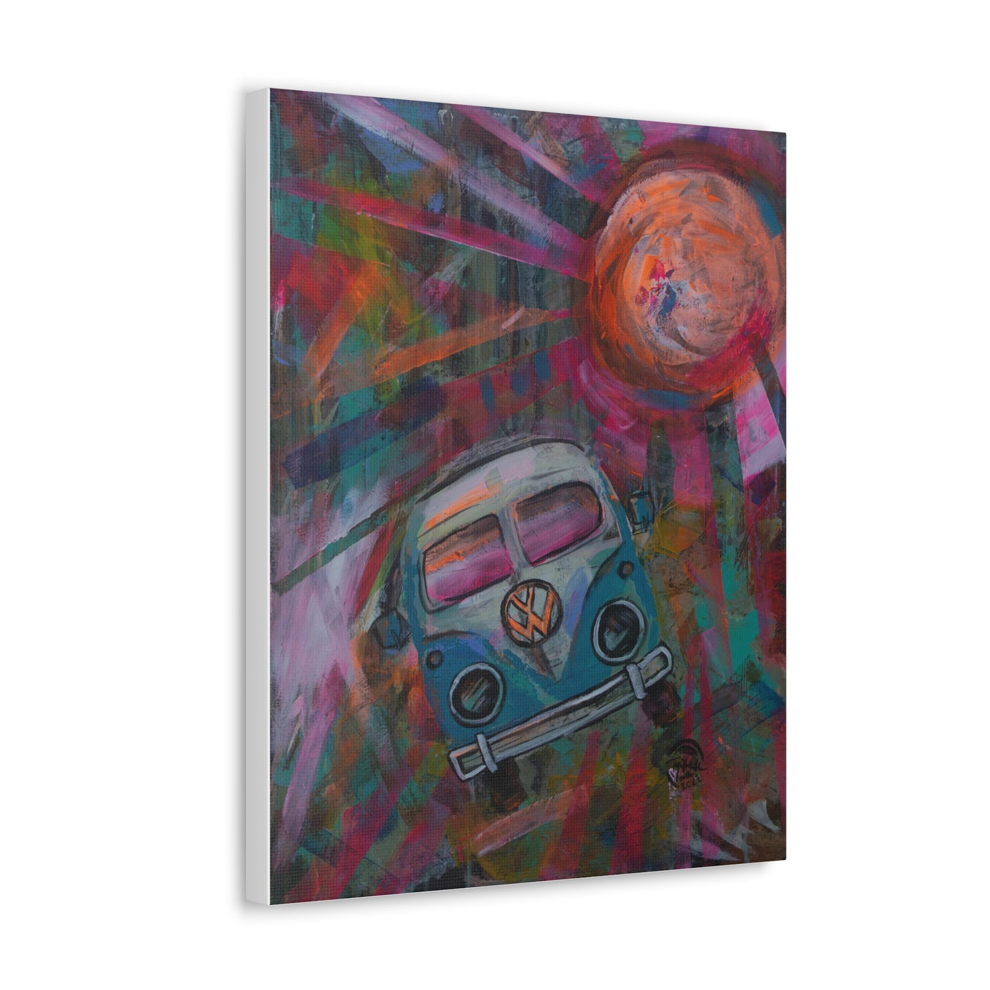 Neon Bus Canvas Print