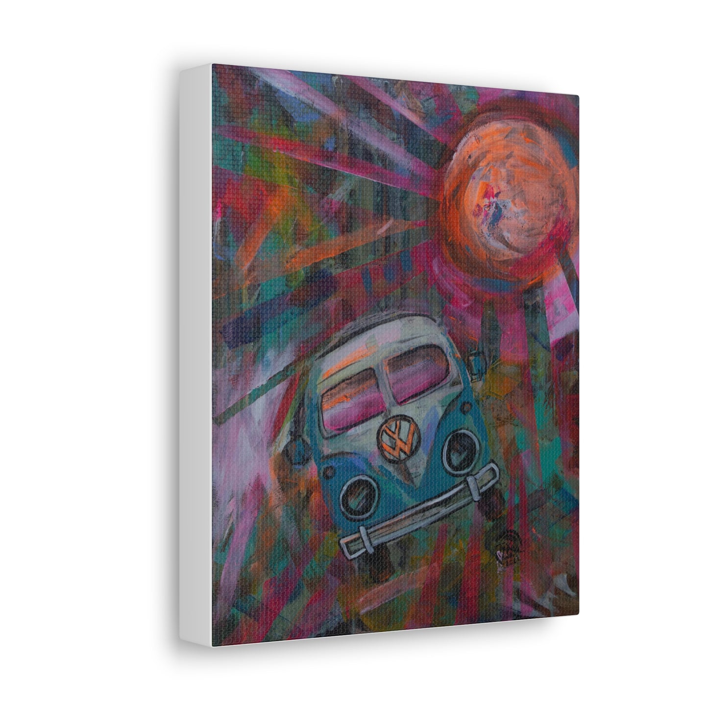 Neon Bus Canvas Print