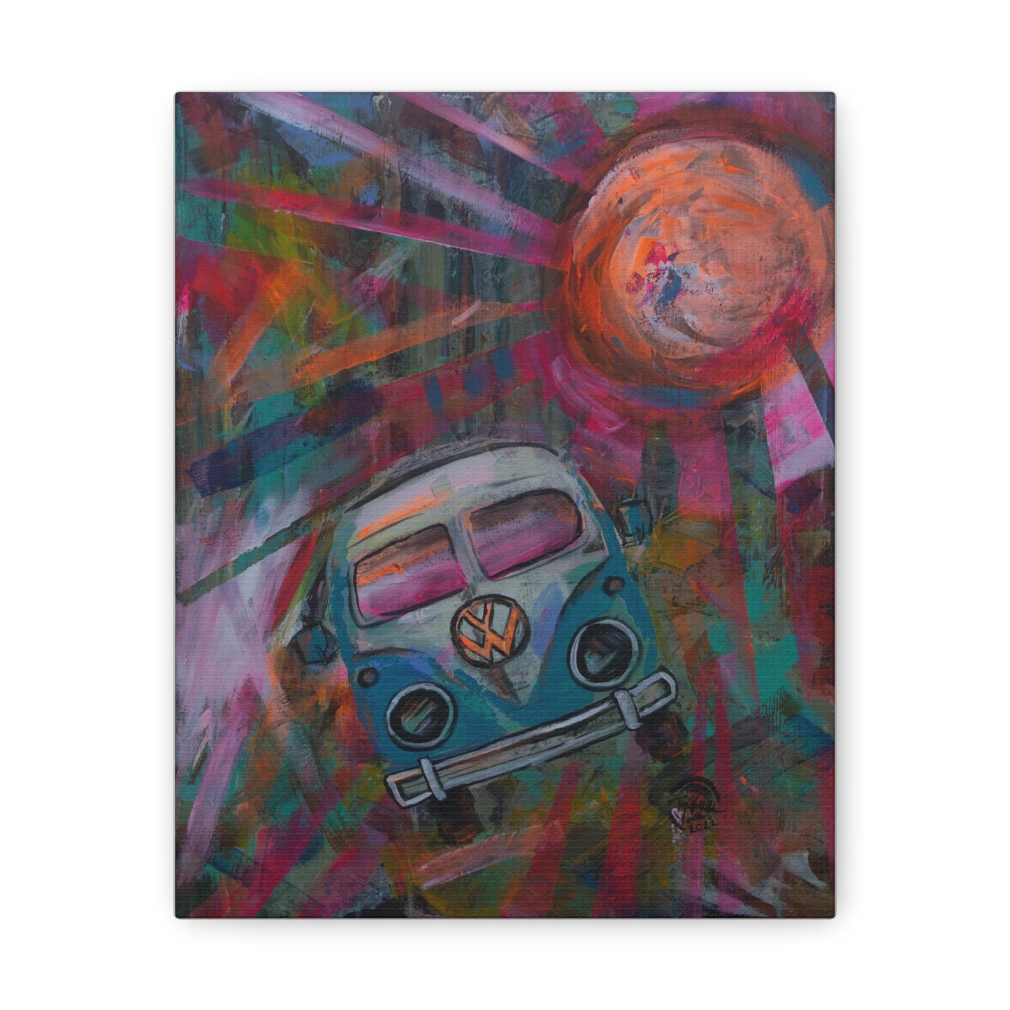 Neon Bus Canvas Print