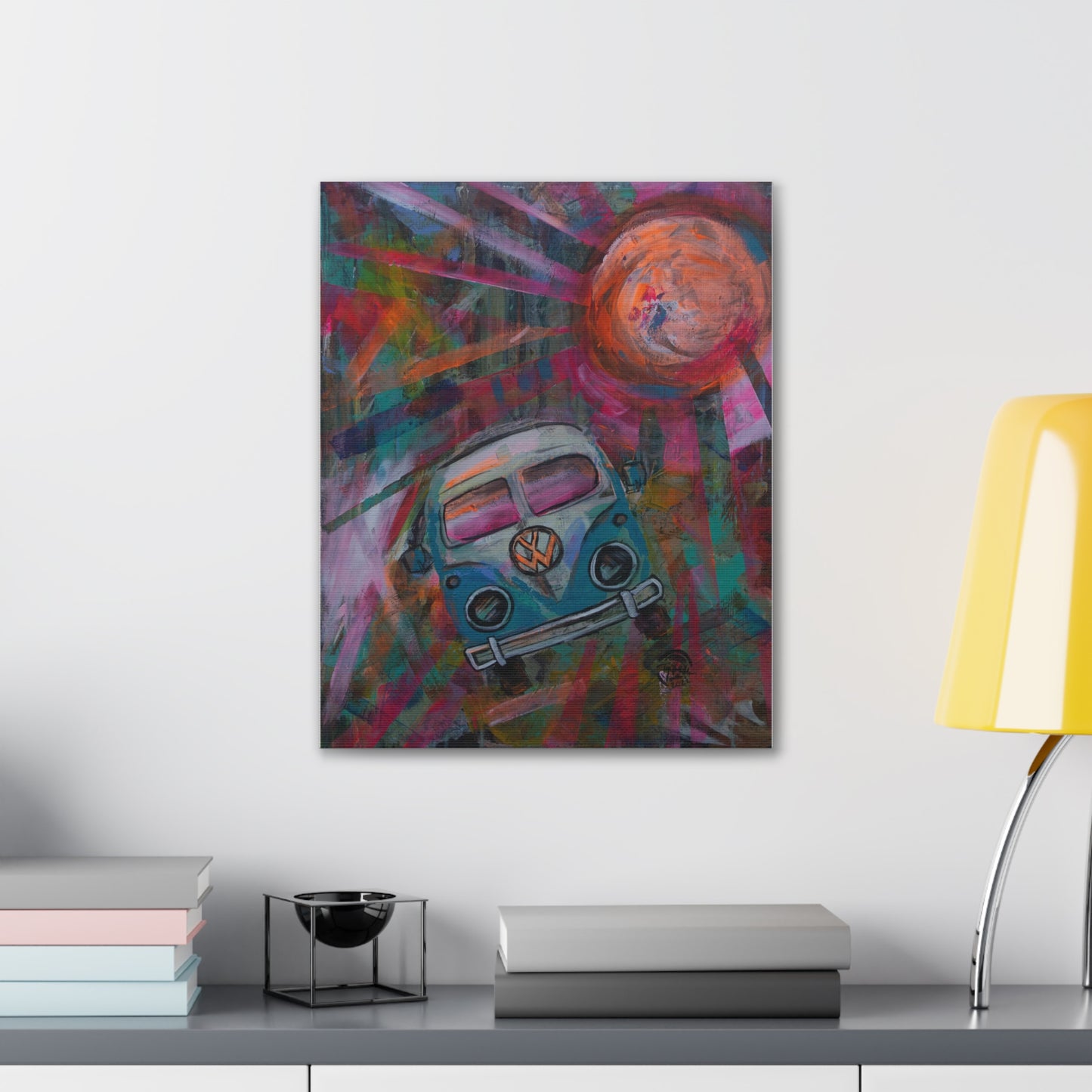 Neon Bus Canvas Print