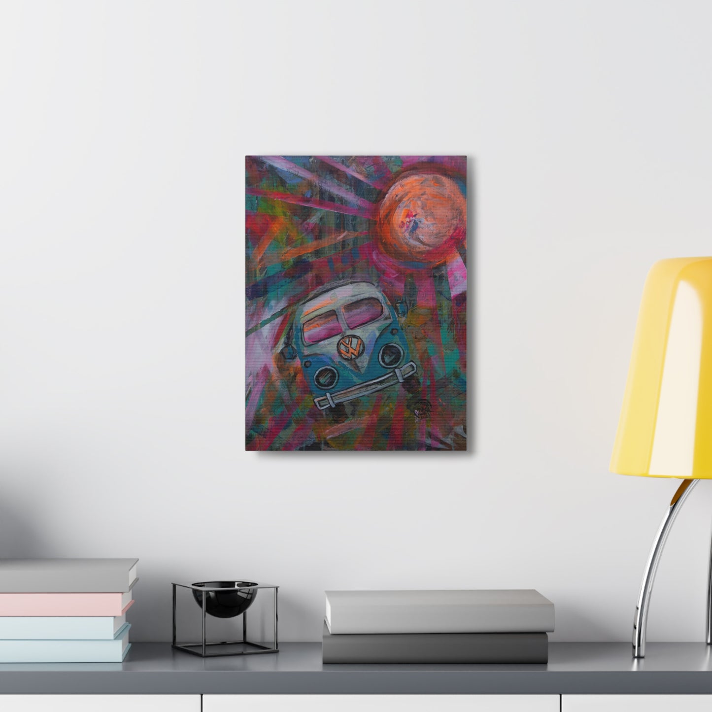 Neon Bus Canvas Print