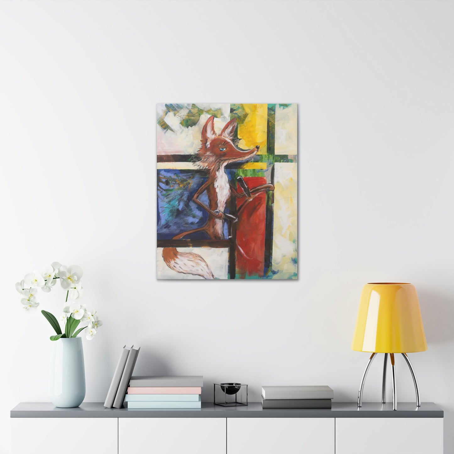 Mondrian Fox Canvas Print