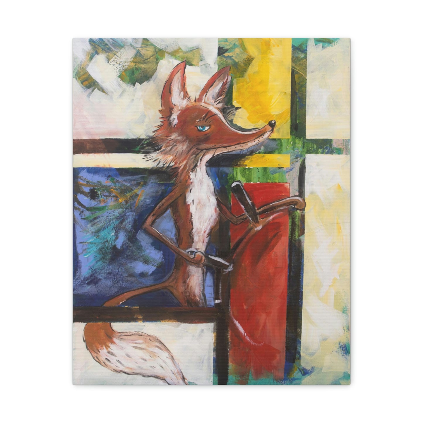 Mondrian Fox Canvas Print