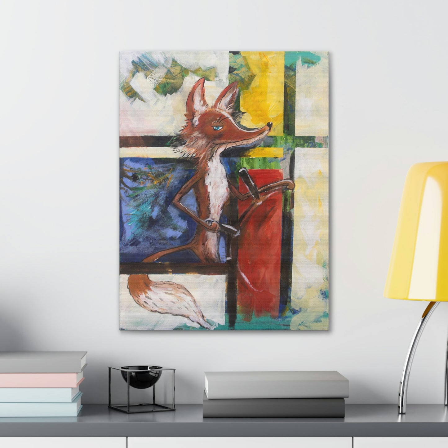 Mondrian Fox Canvas Print