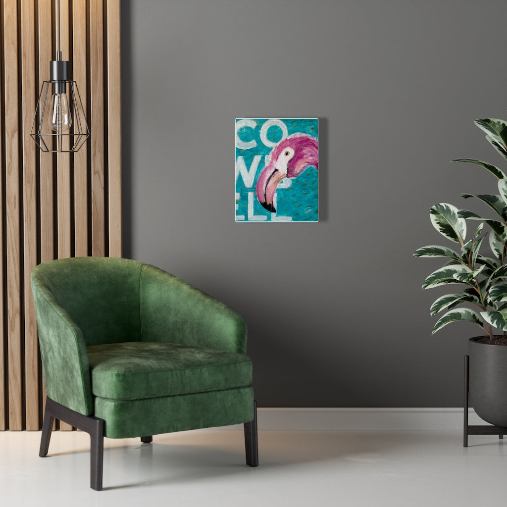 Cowbell Flamingo Canvas Print