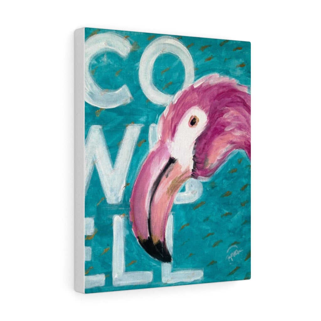 Cowbell Flamingo Canvas Print