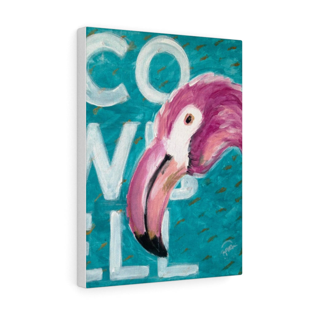 Cowbell Flamingo Canvas Print