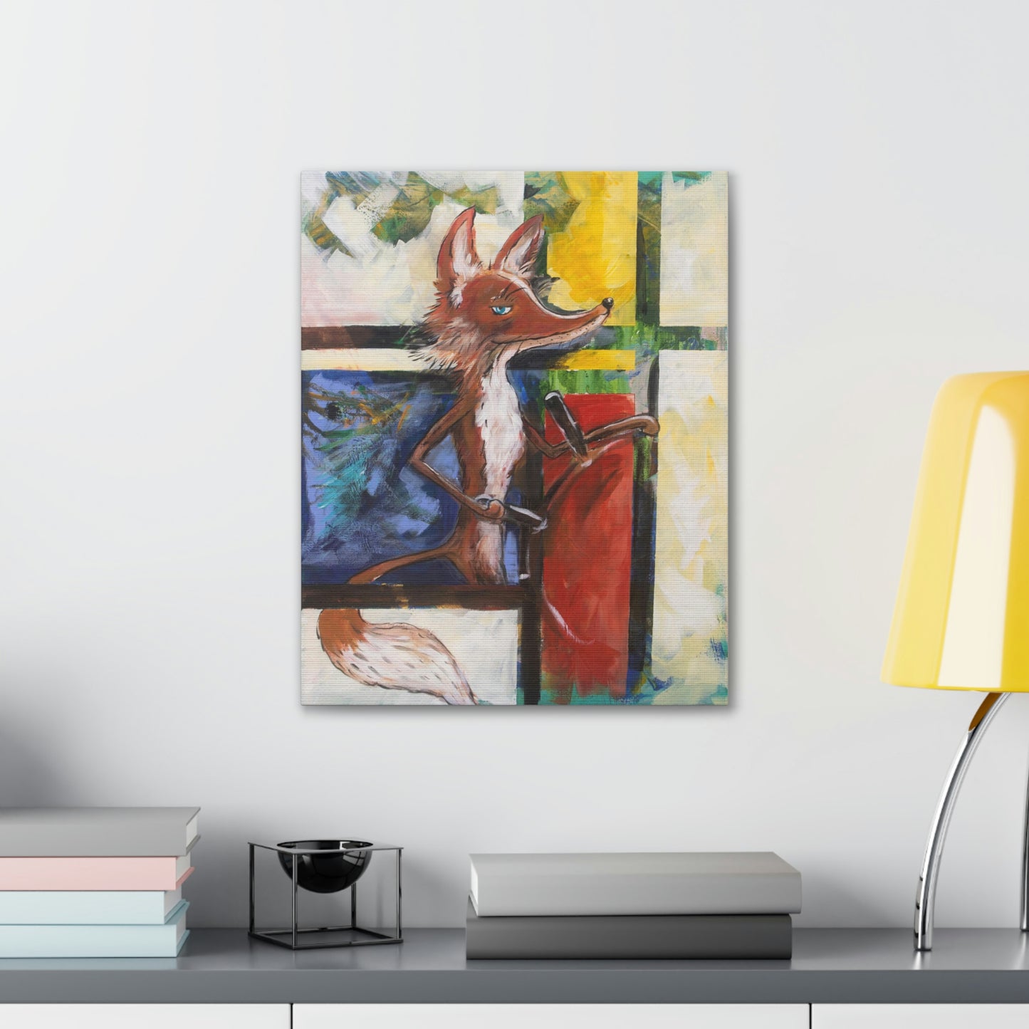 Mondrian Fox Canvas Print